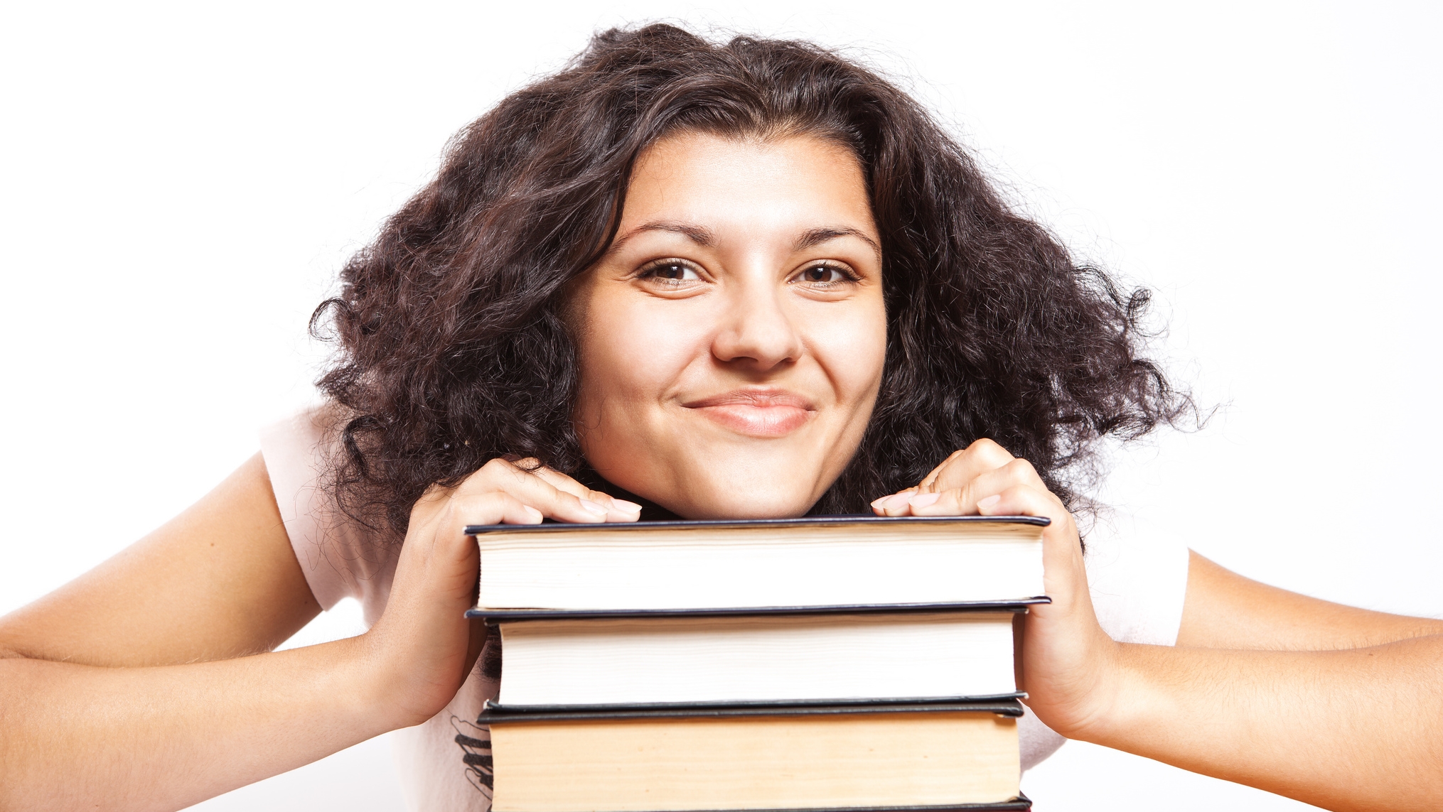 smiling woman learning italian